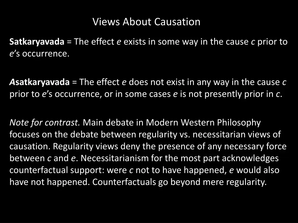 views about causation