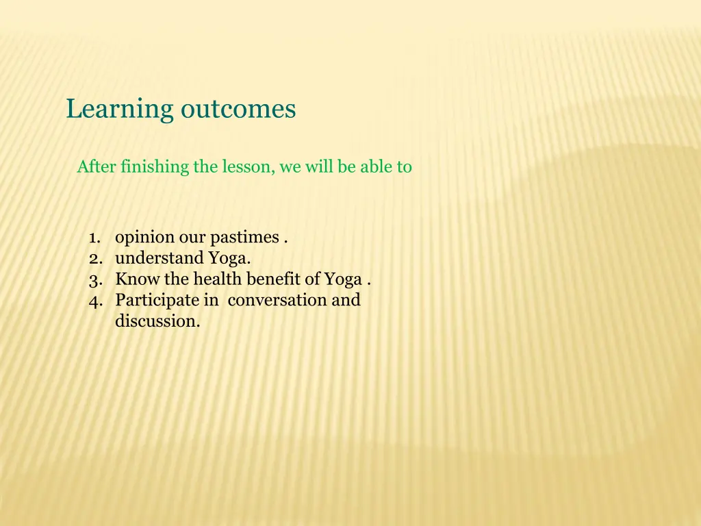 learning outcomes