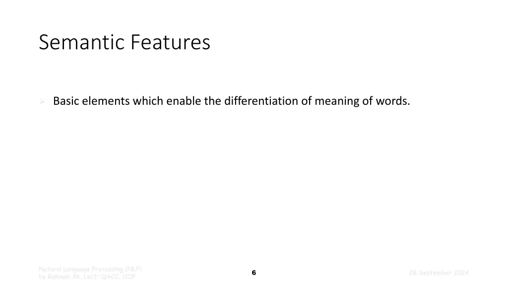 semantic features