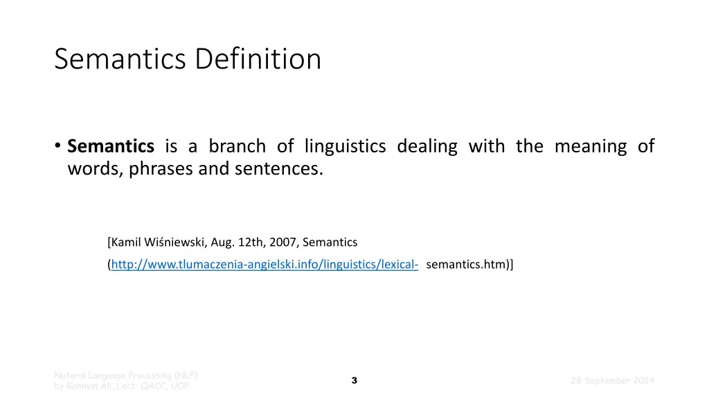 semantics definition