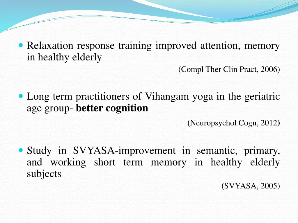 relaxation response training improved attention