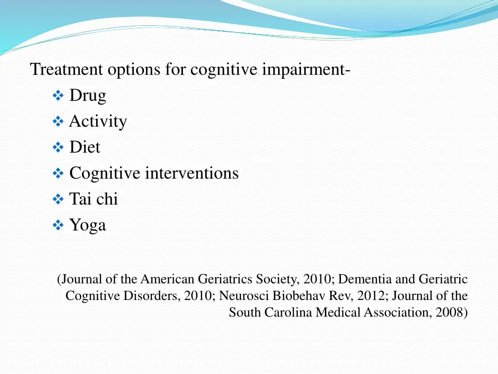 treatment options for cognitive impairment drug