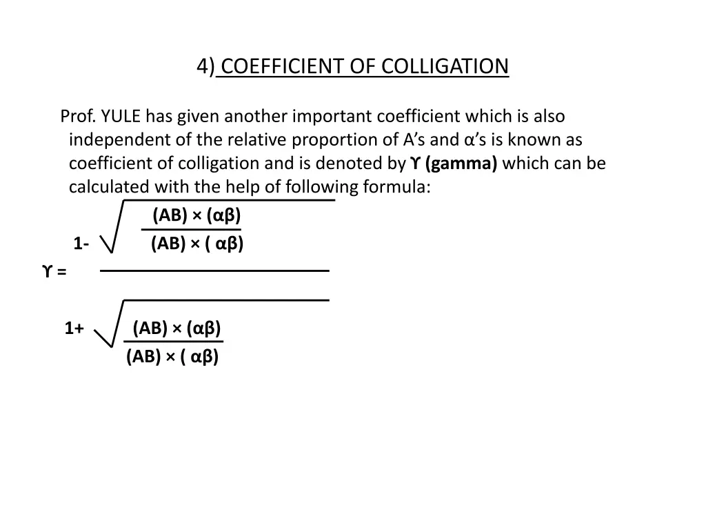 4 coefficient of colligation