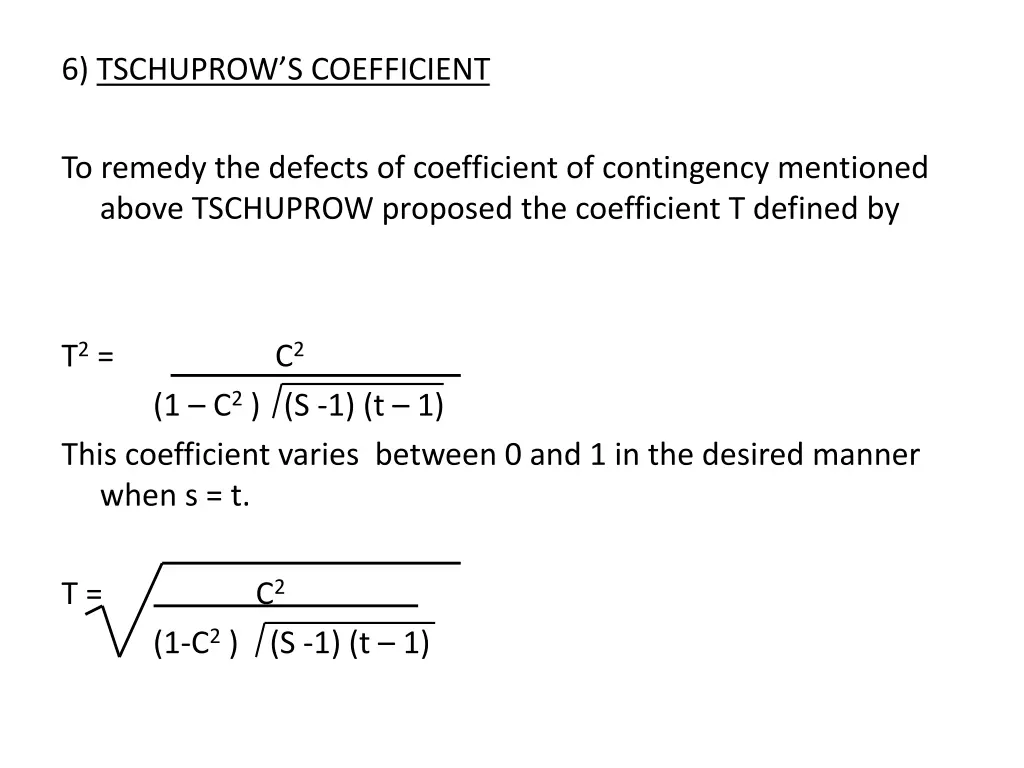 6 tschuprow s coefficient