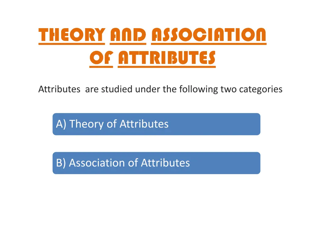 theory and association of attributes