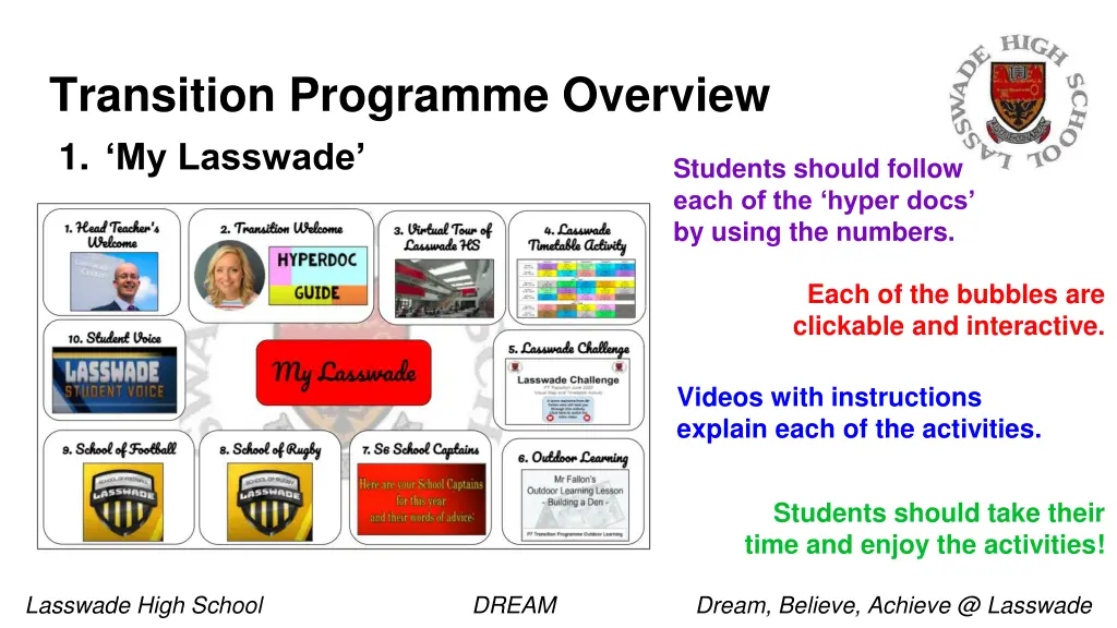 transition programme overview 1 my lasswade