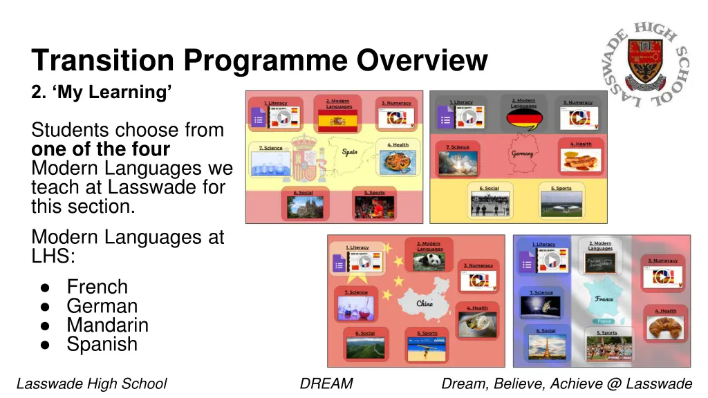 transition programme overview 2 my learning