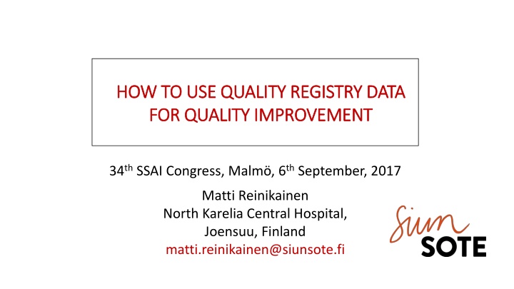 how to use quality registry data