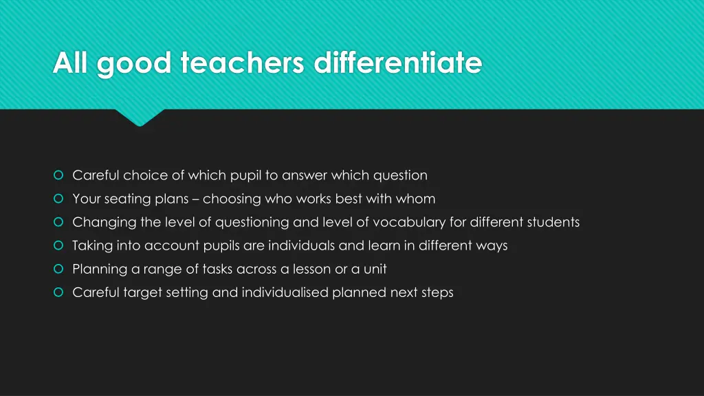 all good teachers differentiate