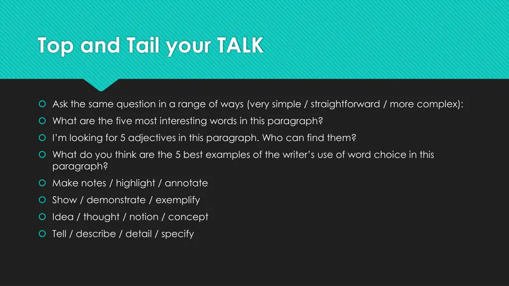 top and tail your talk