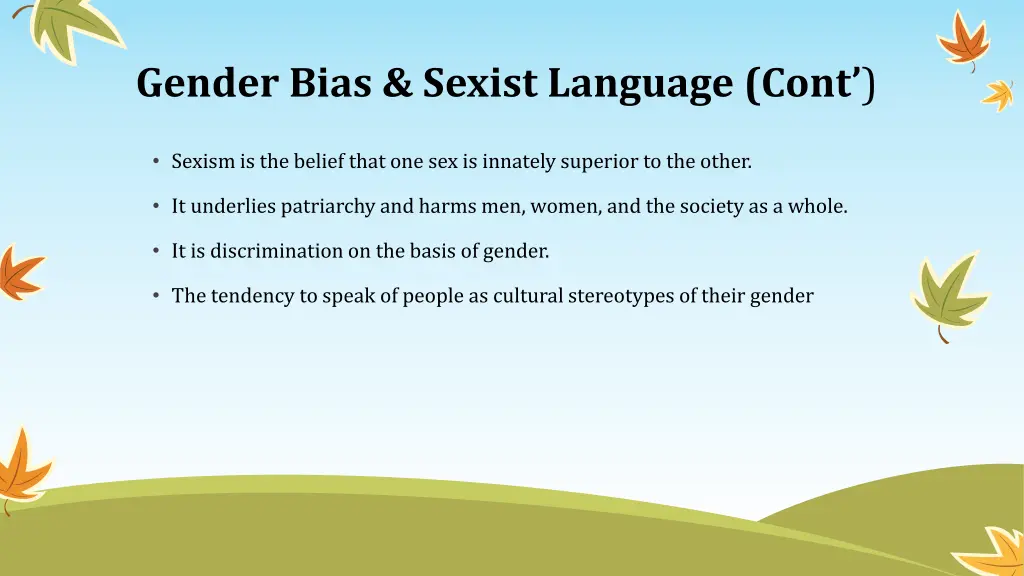 gender bias sexist language cont