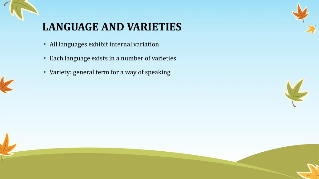 language and varieties