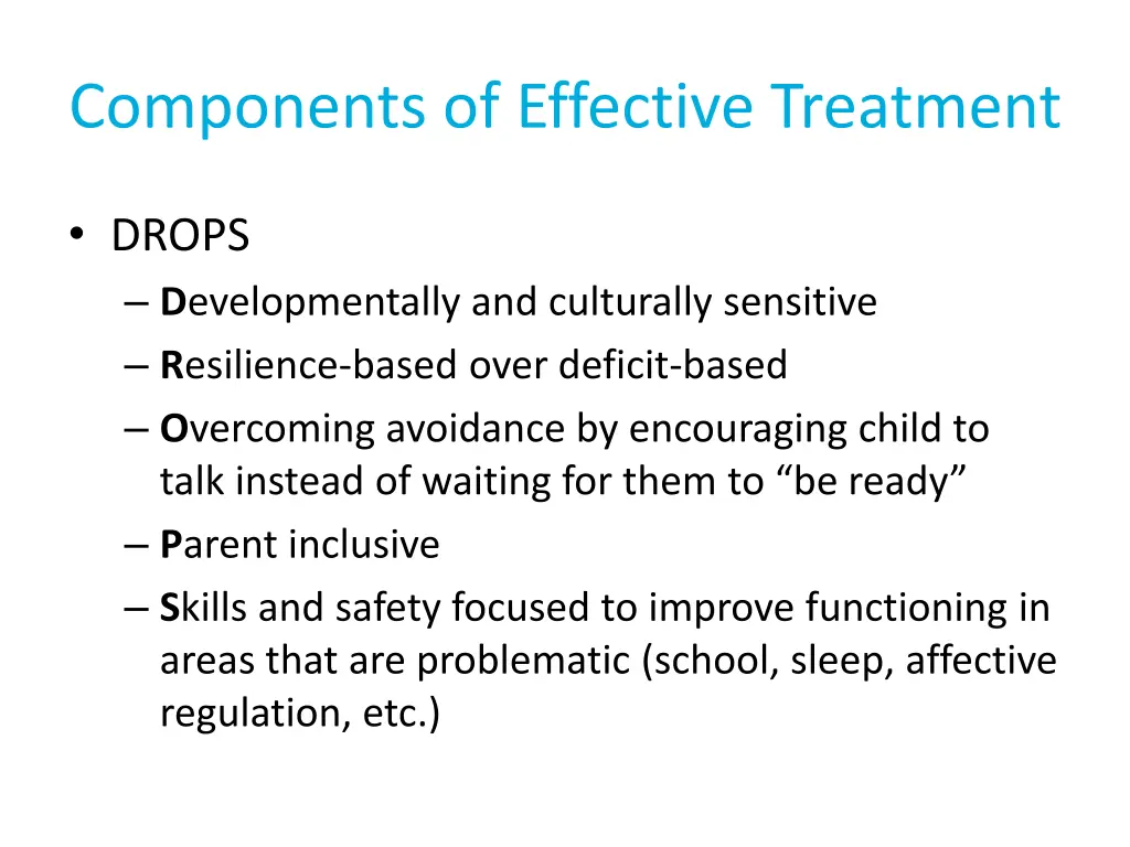 components of effective treatment