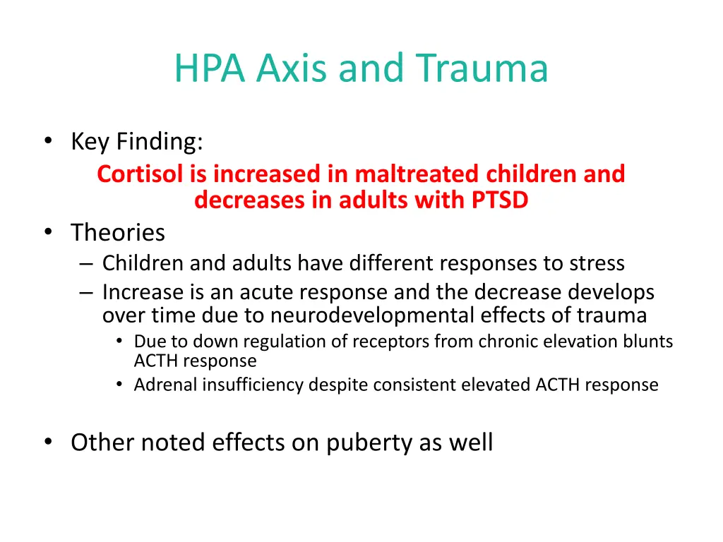 hpa axis and trauma