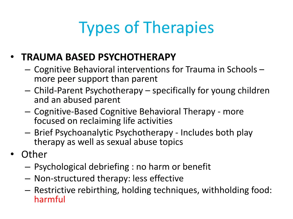 types of therapies