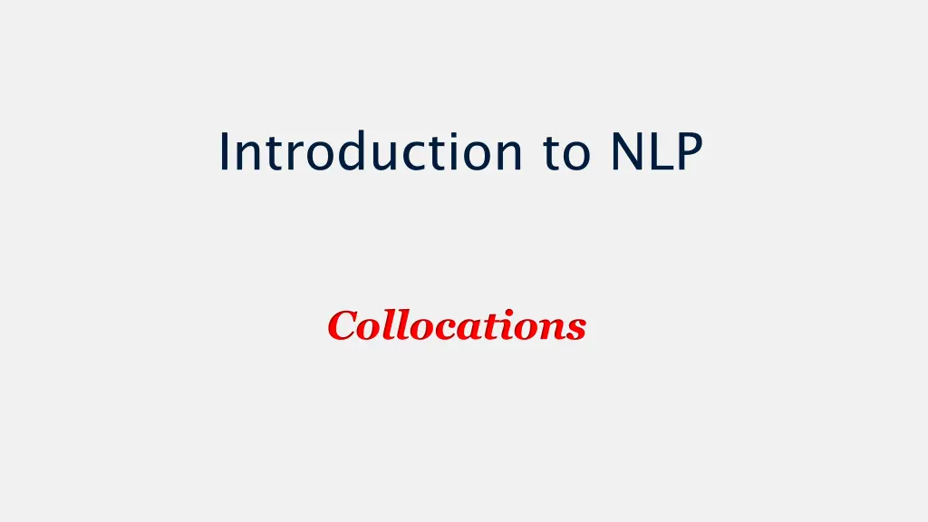 introduction to nlp