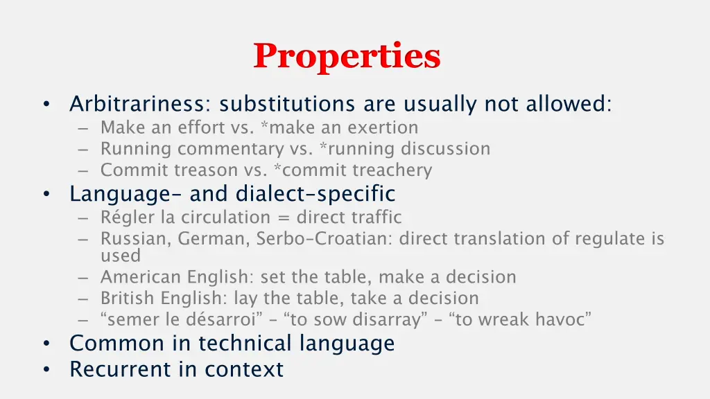 properties