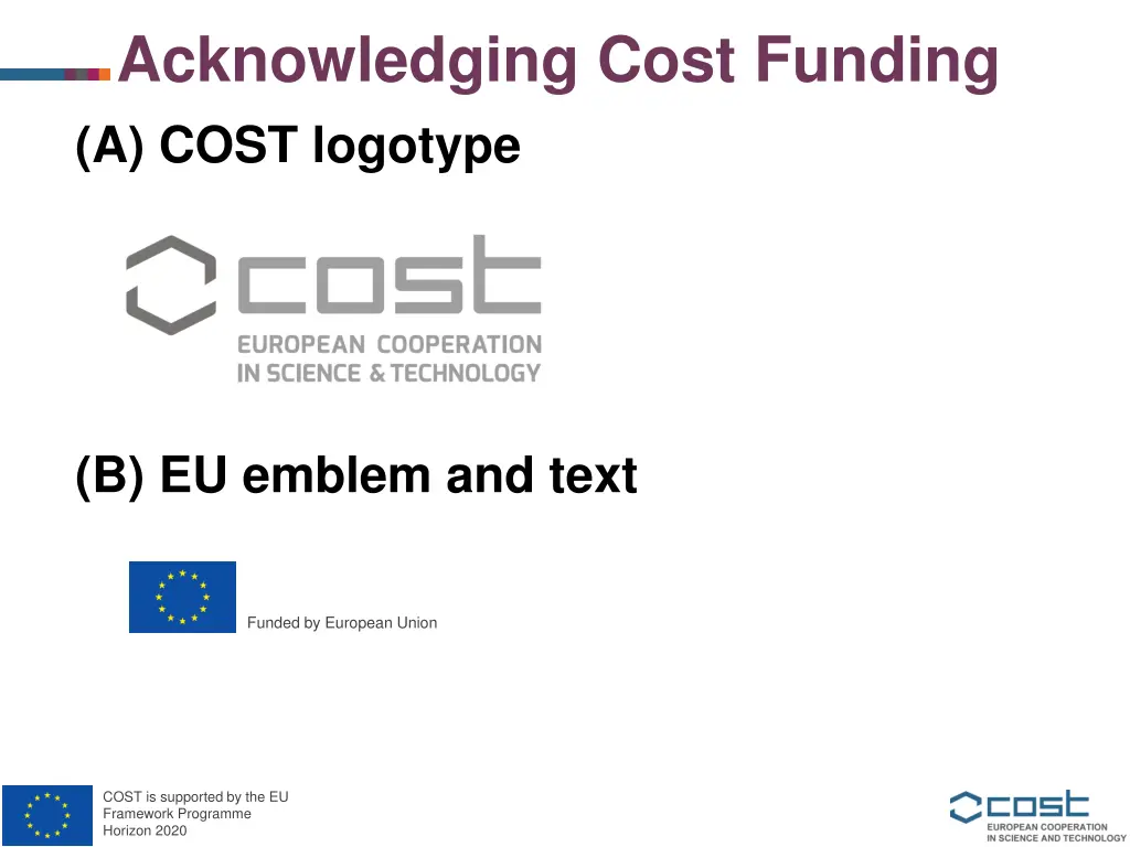 acknowledging cost funding a cost logotype