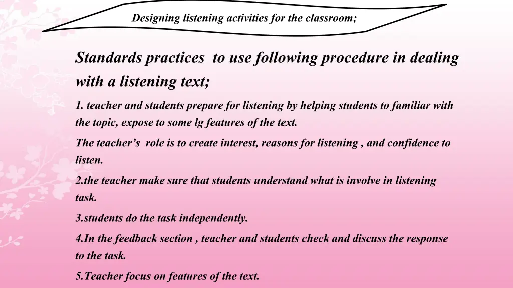 designing listening activities for the classroom