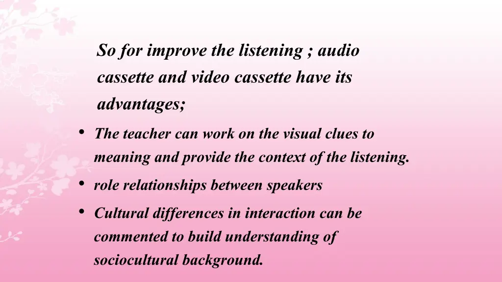 so for improve the listening audio cassette