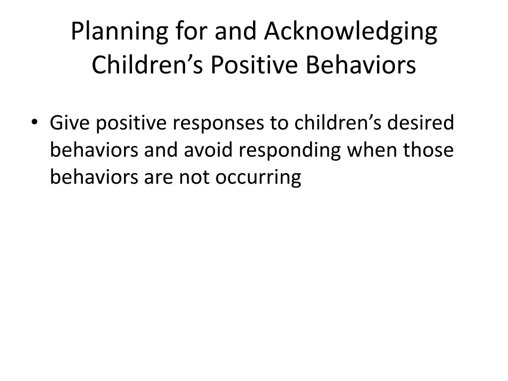 planning for and acknowledging children