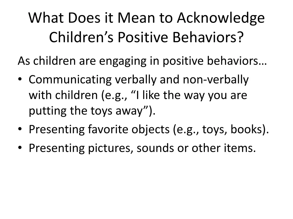 what does it mean to acknowledge children