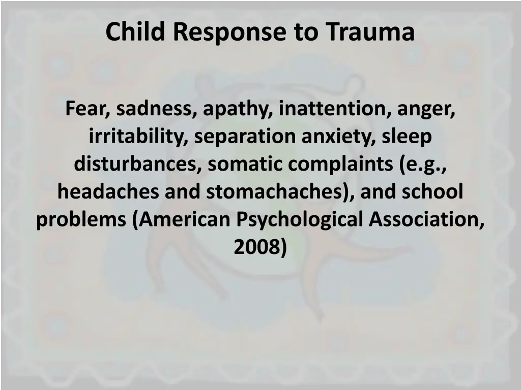 child response to trauma