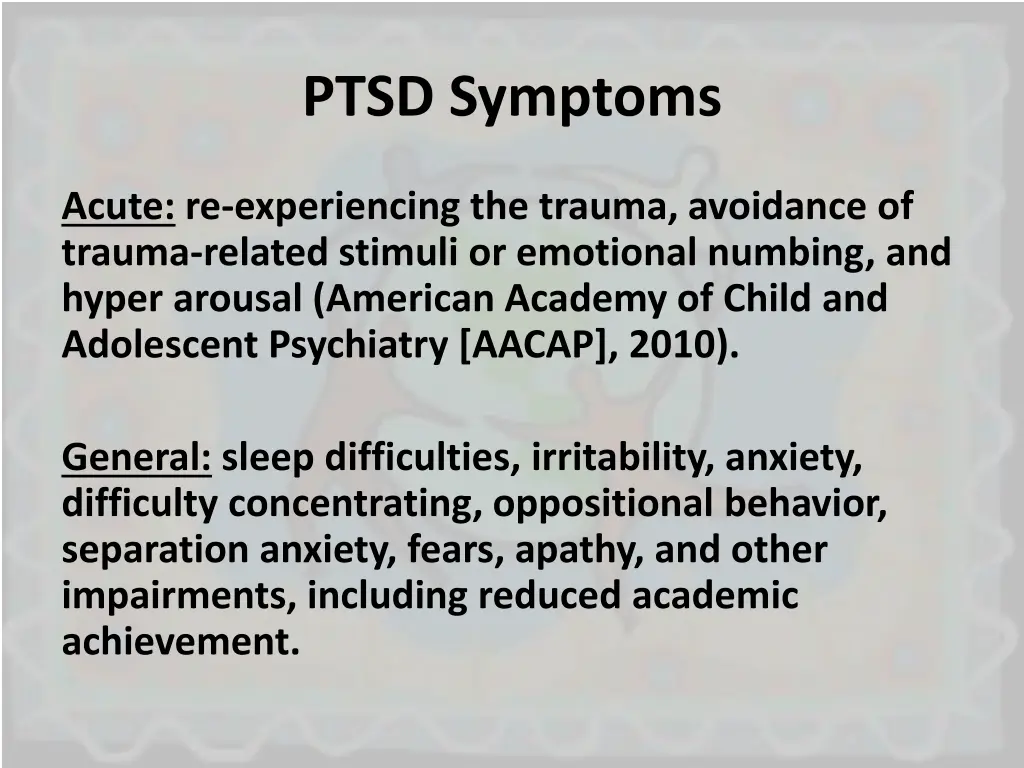 ptsd symptoms