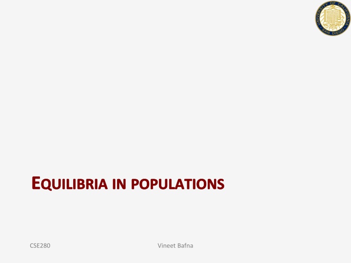 e quilibria in populations