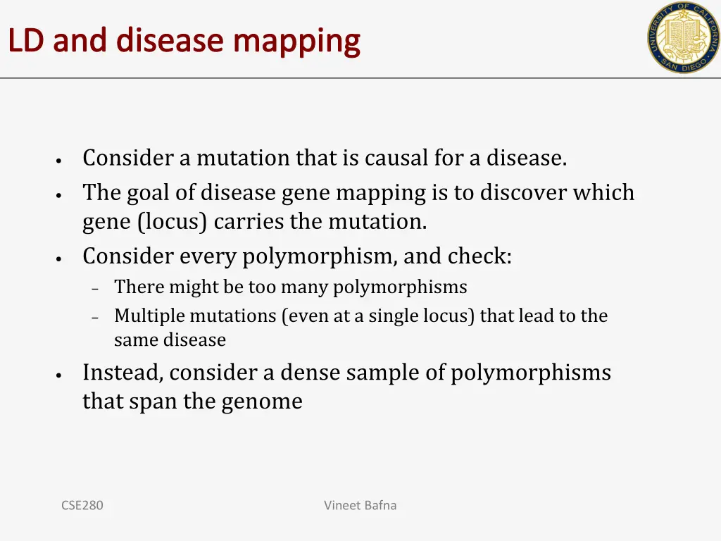 ld and disease mapping