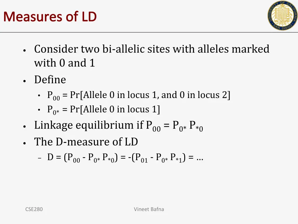 measures of ld