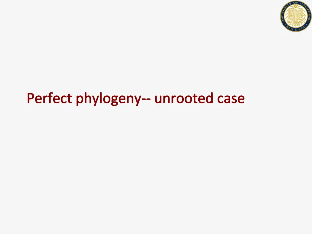 perfect phylogeny unrooted case