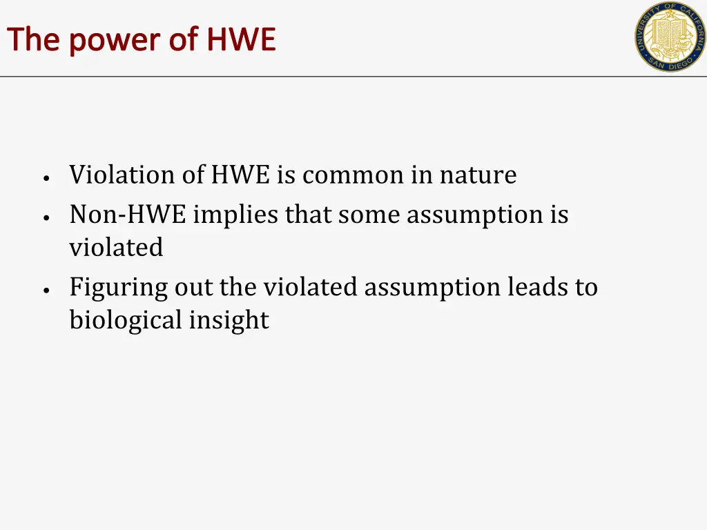 the power of hwe