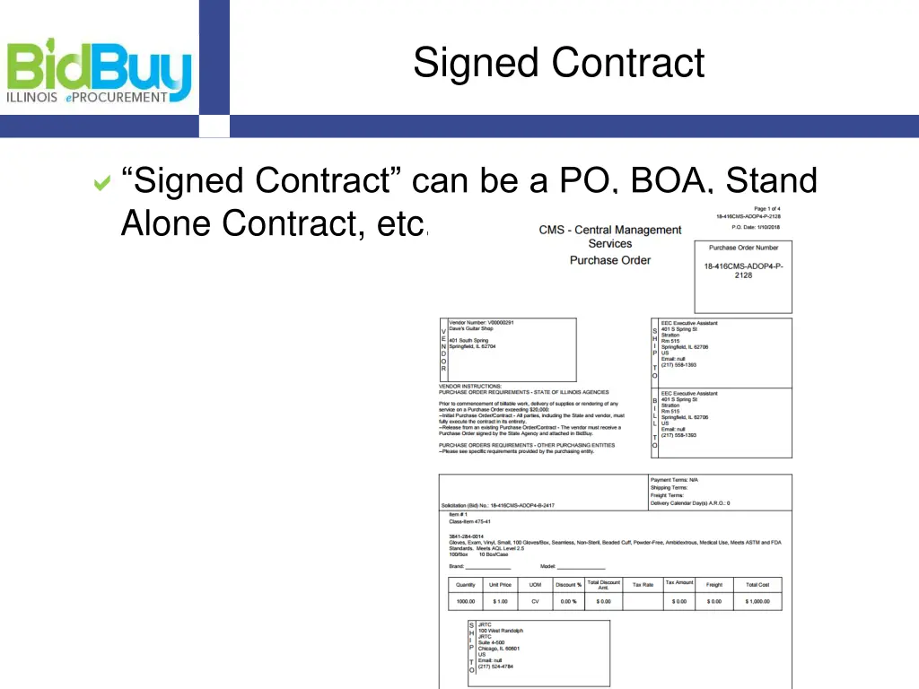 signed contract