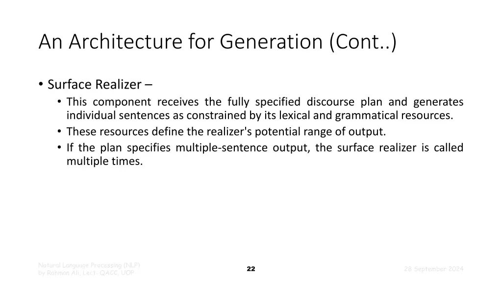 an architecture for generation cont 1