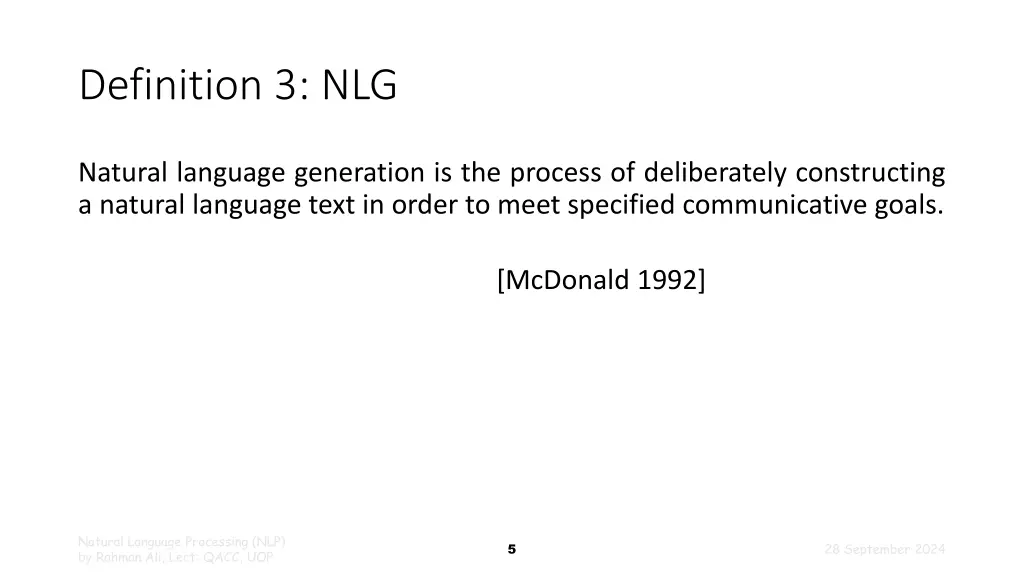 definition 3 nlg