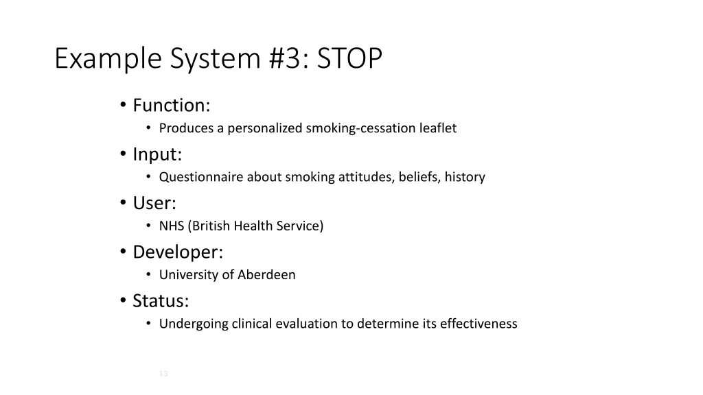 example system 3 stop