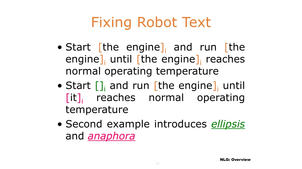 fixing robot text