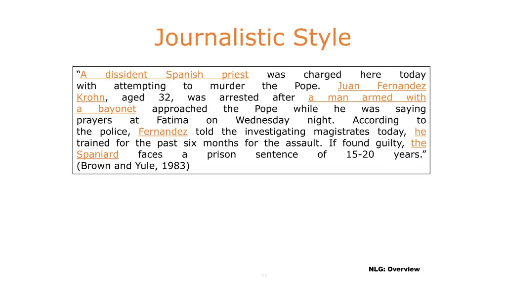 journalistic style