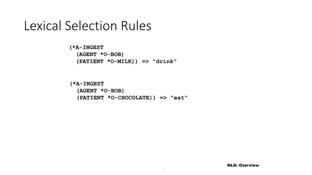 lexical selection rules