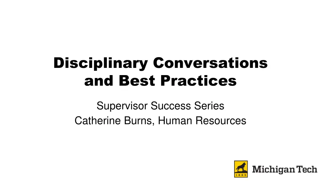 disciplinary conversations and best practices