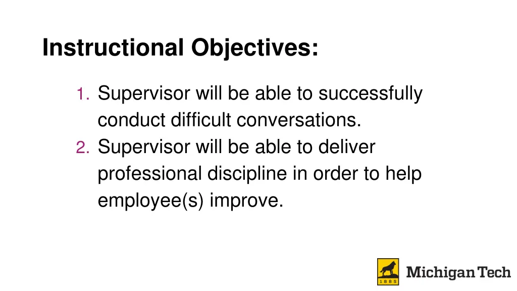 instructional objectives