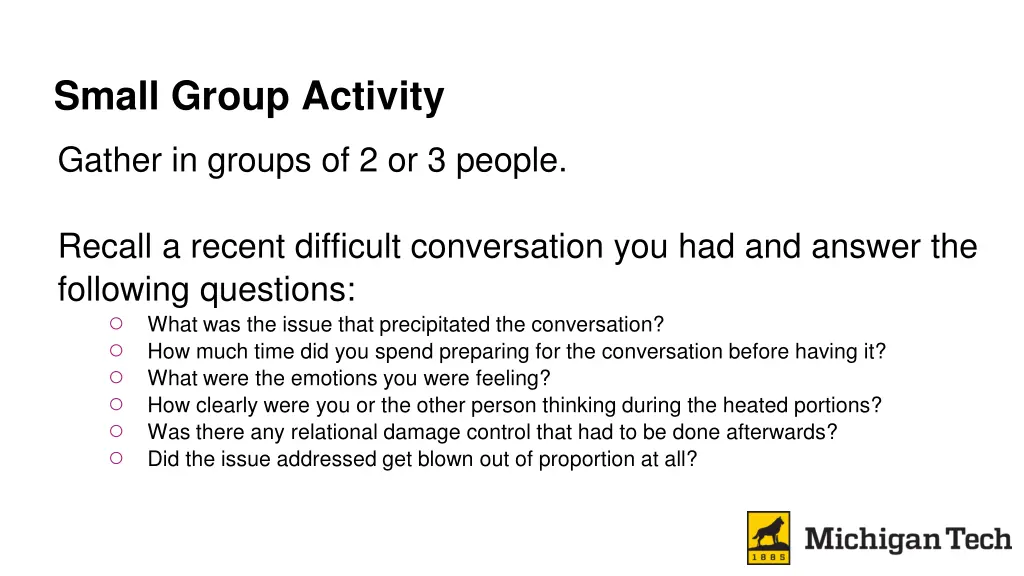 small group activity