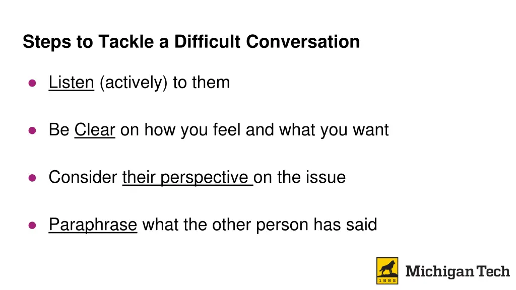 steps to tackle a difficult conversation