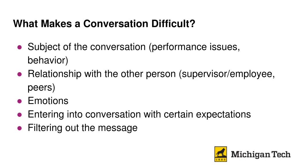 what makes a conversation difficult