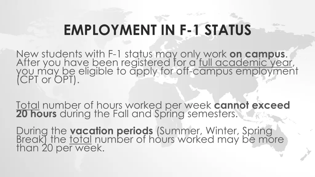 employment in f 1 status