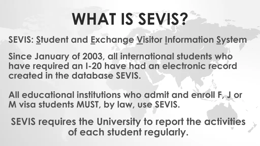 what is sevis