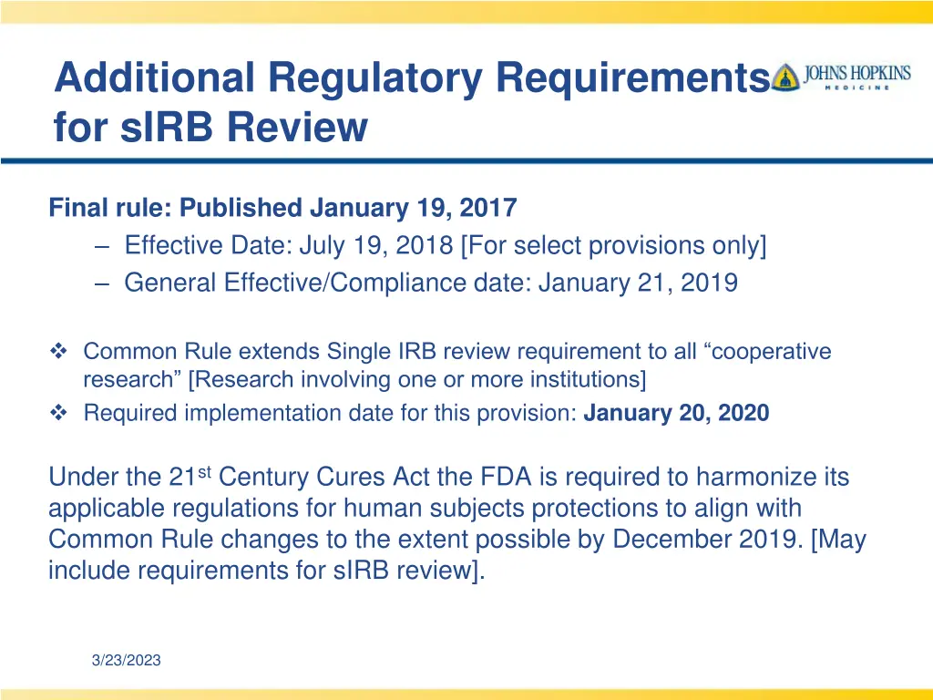 additional regulatory requirements for sirb review