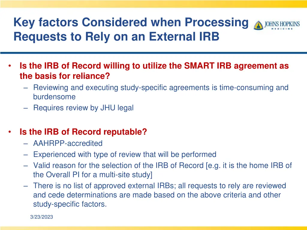 key factors considered when processing requests