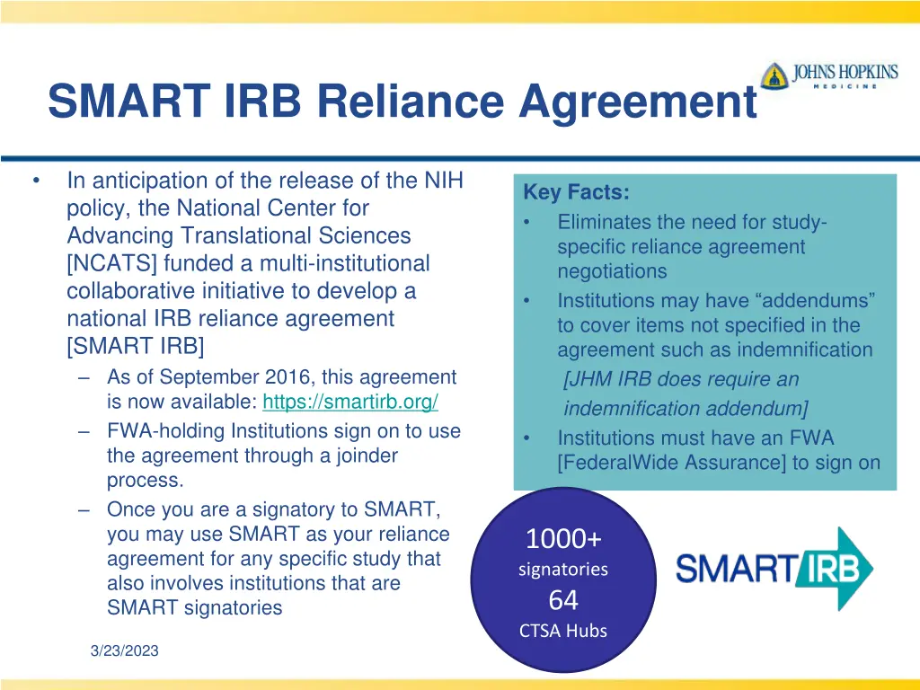 smart irb reliance agreement